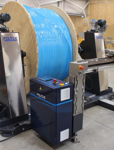 Cable, pipe, rope winder to drums